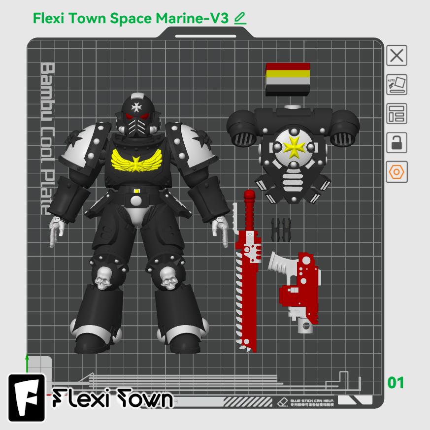 Flexi Print-in-Place Space Marine V3 3d model