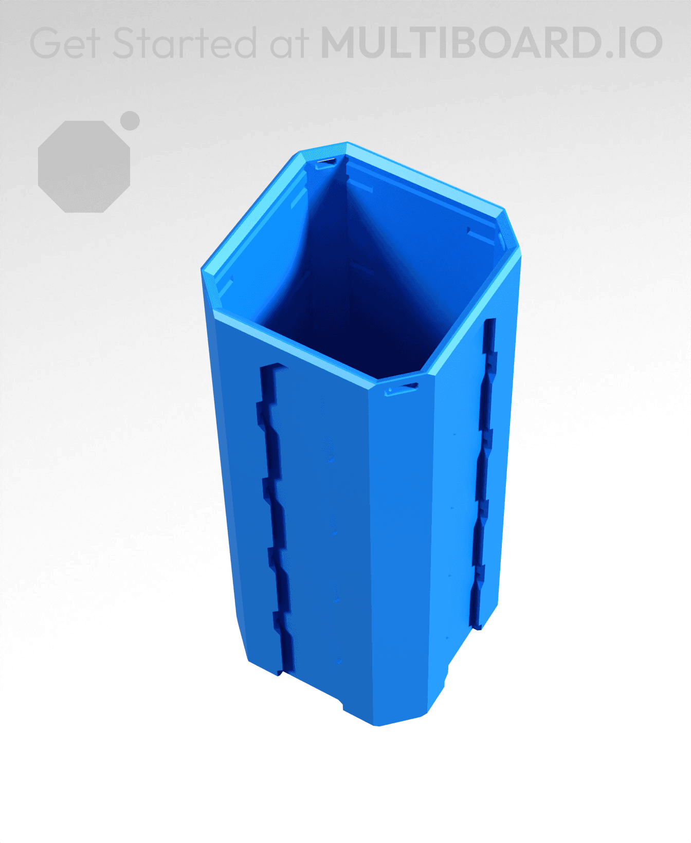 1x1x2·5 - Topped Multipoint Rail - Pop-In Multibin Shell Extension - Copy 3d model