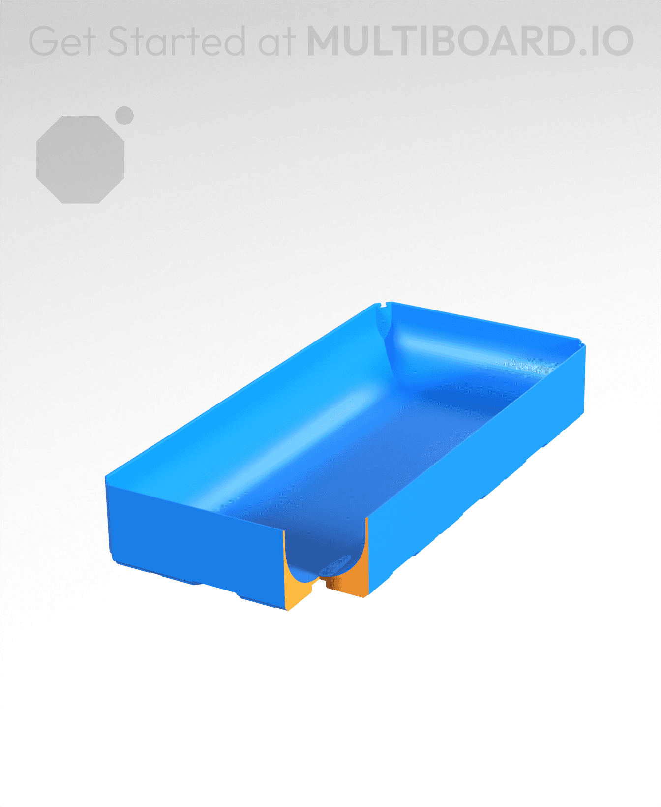 2x4x0.75 - Full Curved Bin - Multibin Insert 3d model