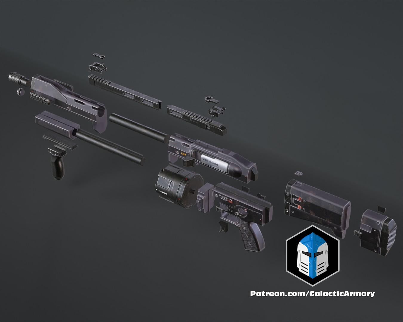 Halo Infinite Bulldog Shotgun - 3D Print Files 3d model