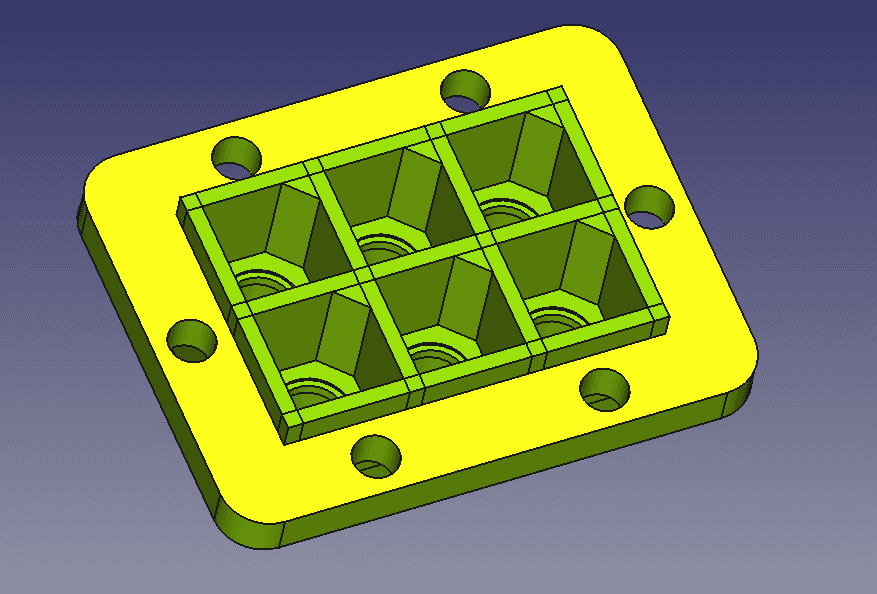 Parametric FreeCAD model for 3.5mm banana plug, connector, housing, male and female - Socket end with 5mm flange on all sides - 3d model