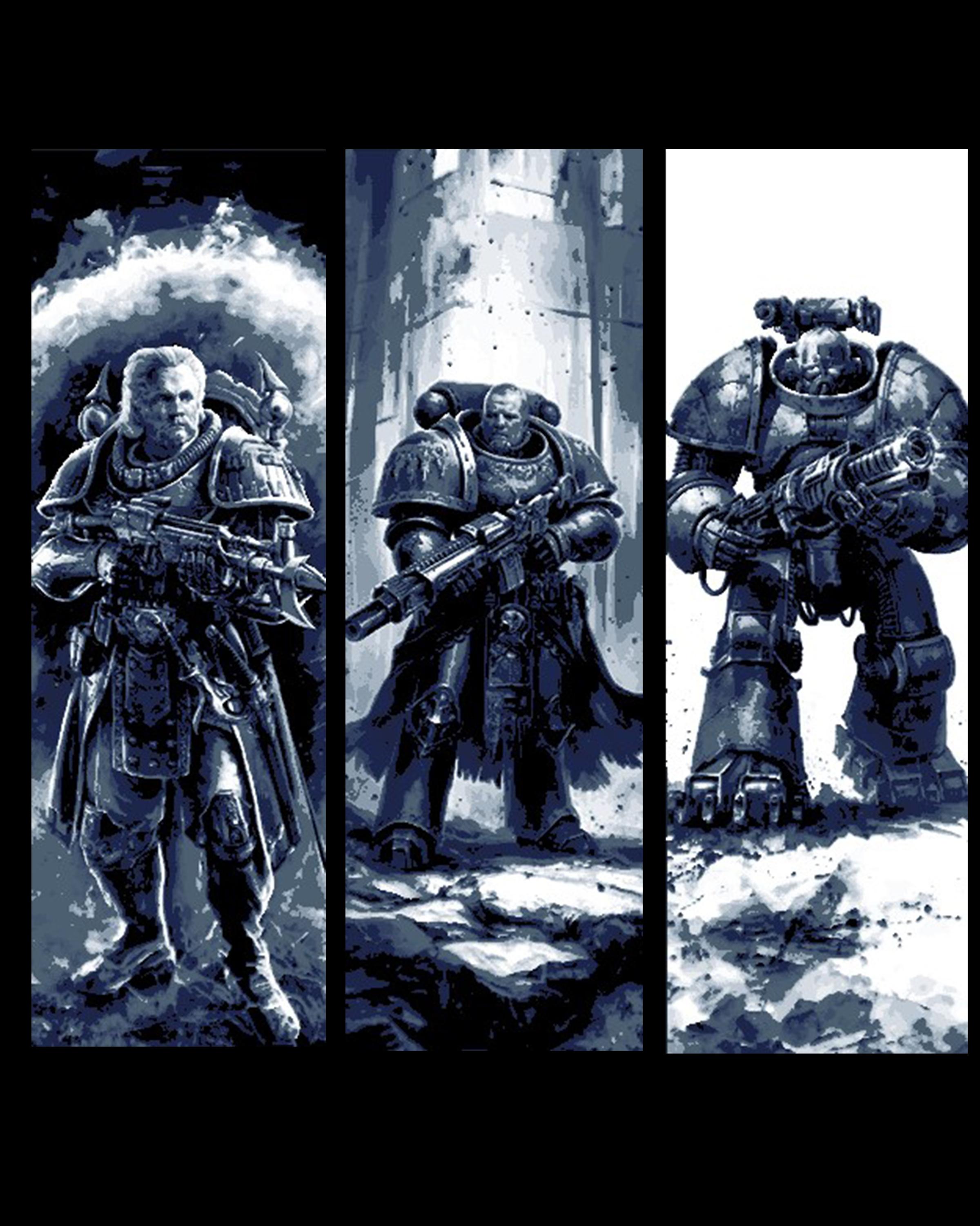 FanArt Depictions of Warhammer Space Marines  - Set of Bookmarks 3d model