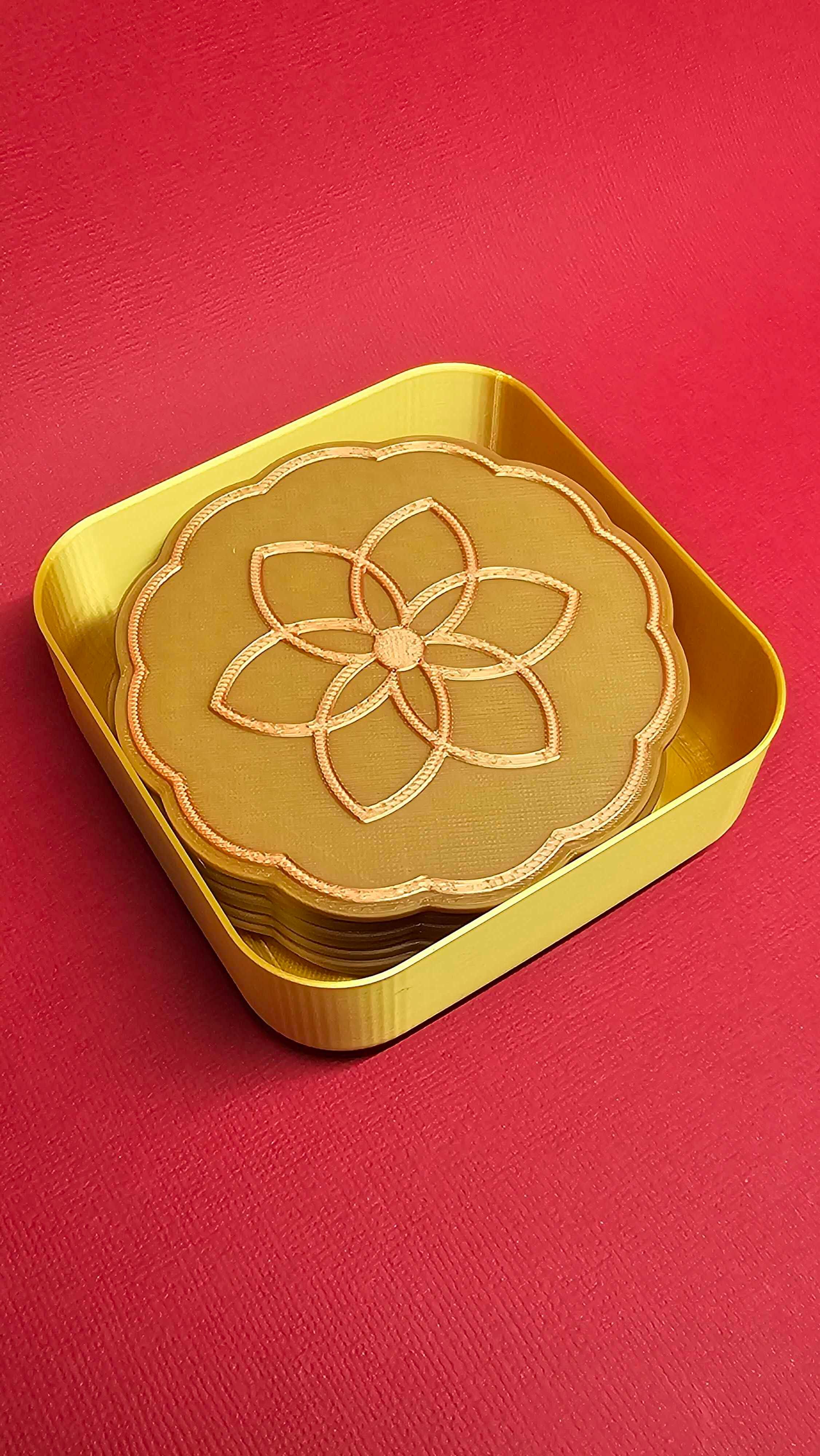 Tray | Coasters holder for 8 mooncake coasters | Designed as a mooncake tray for Mid-Autumn Festival 3d model
