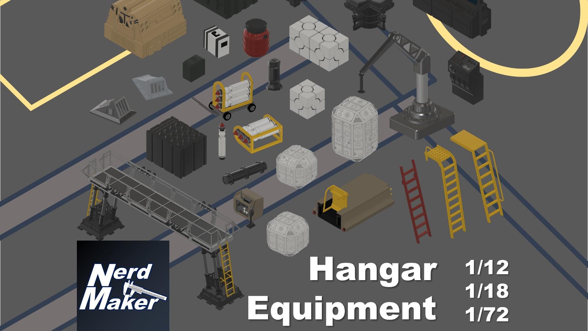 Rebel Hangar Equipment - 1/12, 1/18 and 1/72 scale 3d model