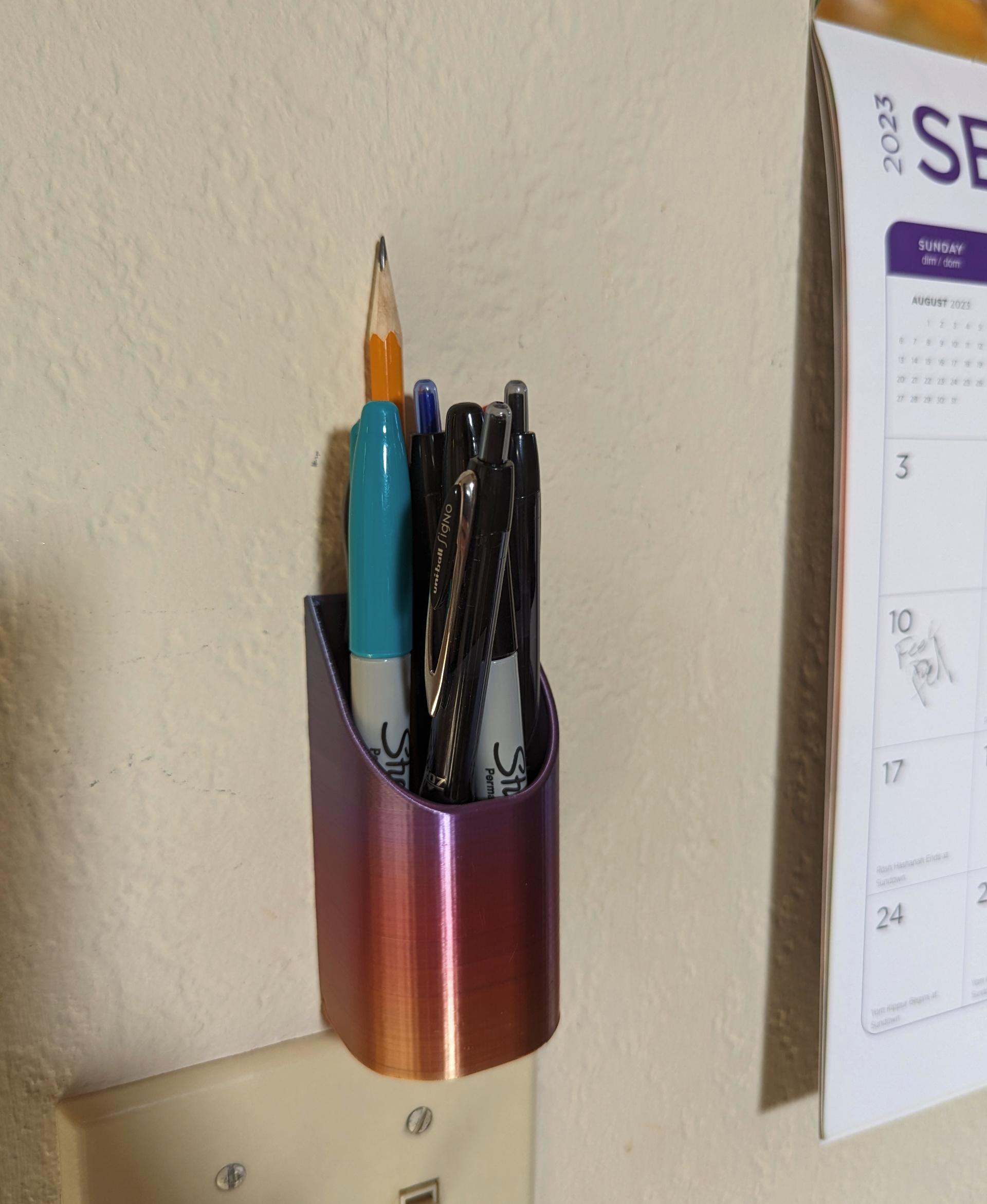 Wall mount pen holder 3d model