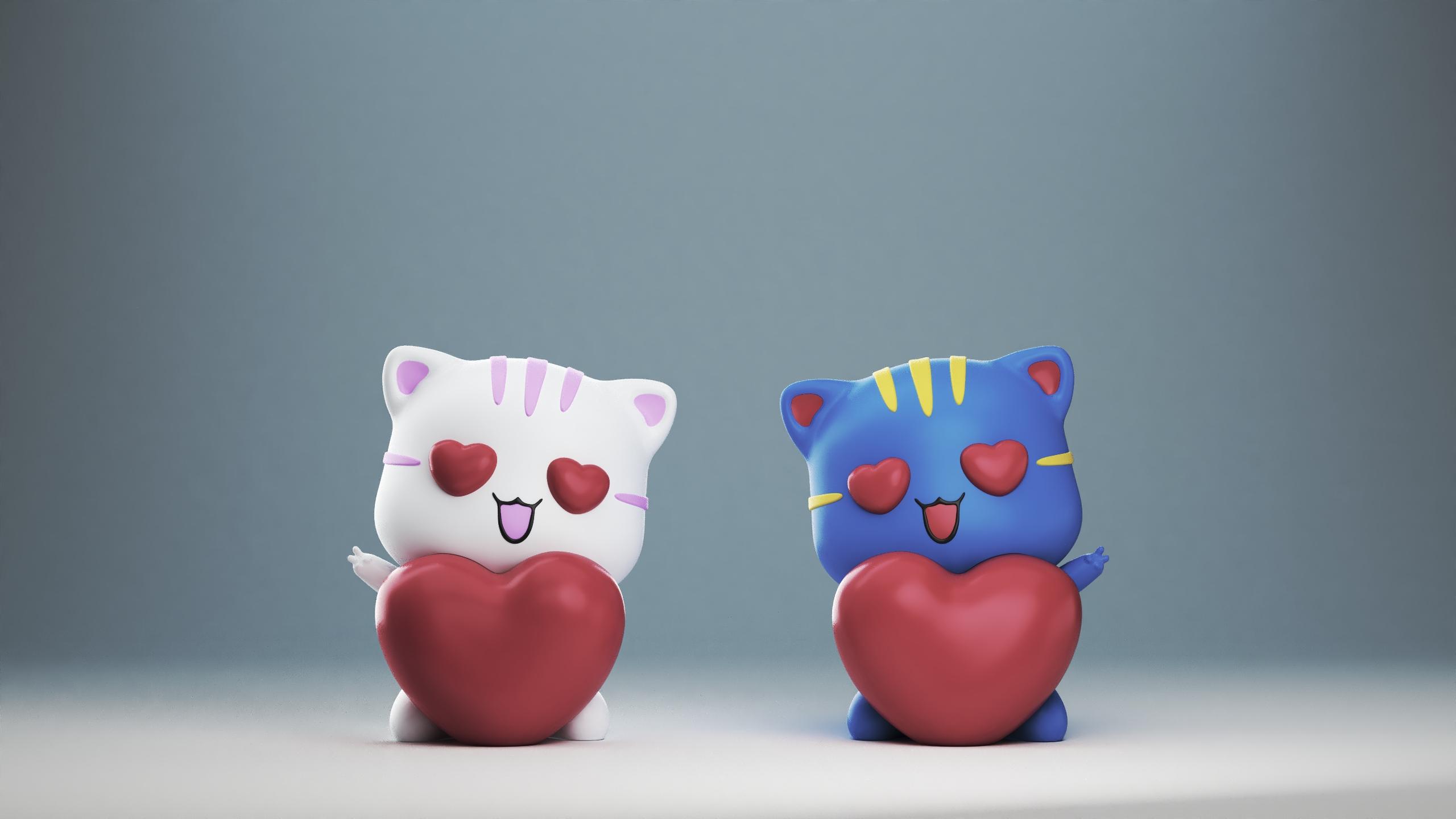 ♡♡♡ LOVELY KAWAII KITTY cute and in love 3d model