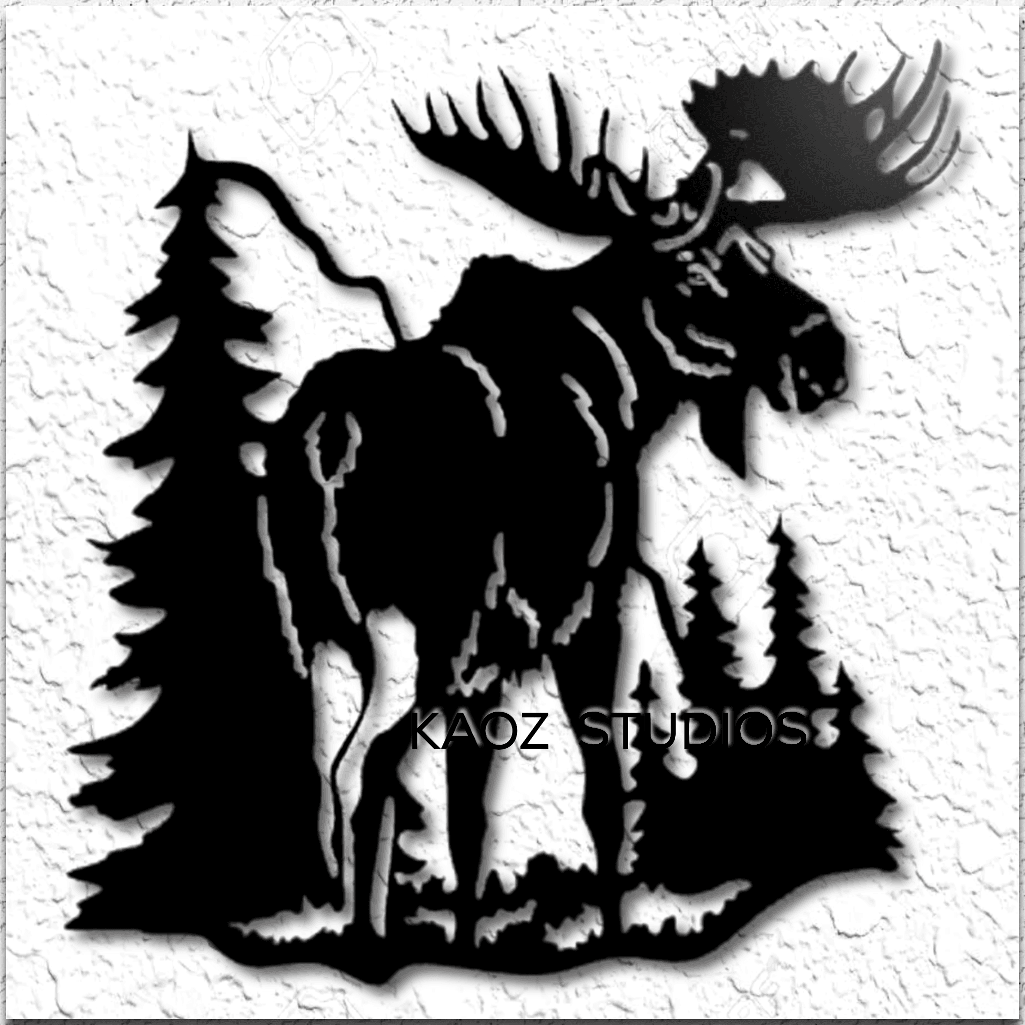 Moose in the Mountains scenery wall art 3d model