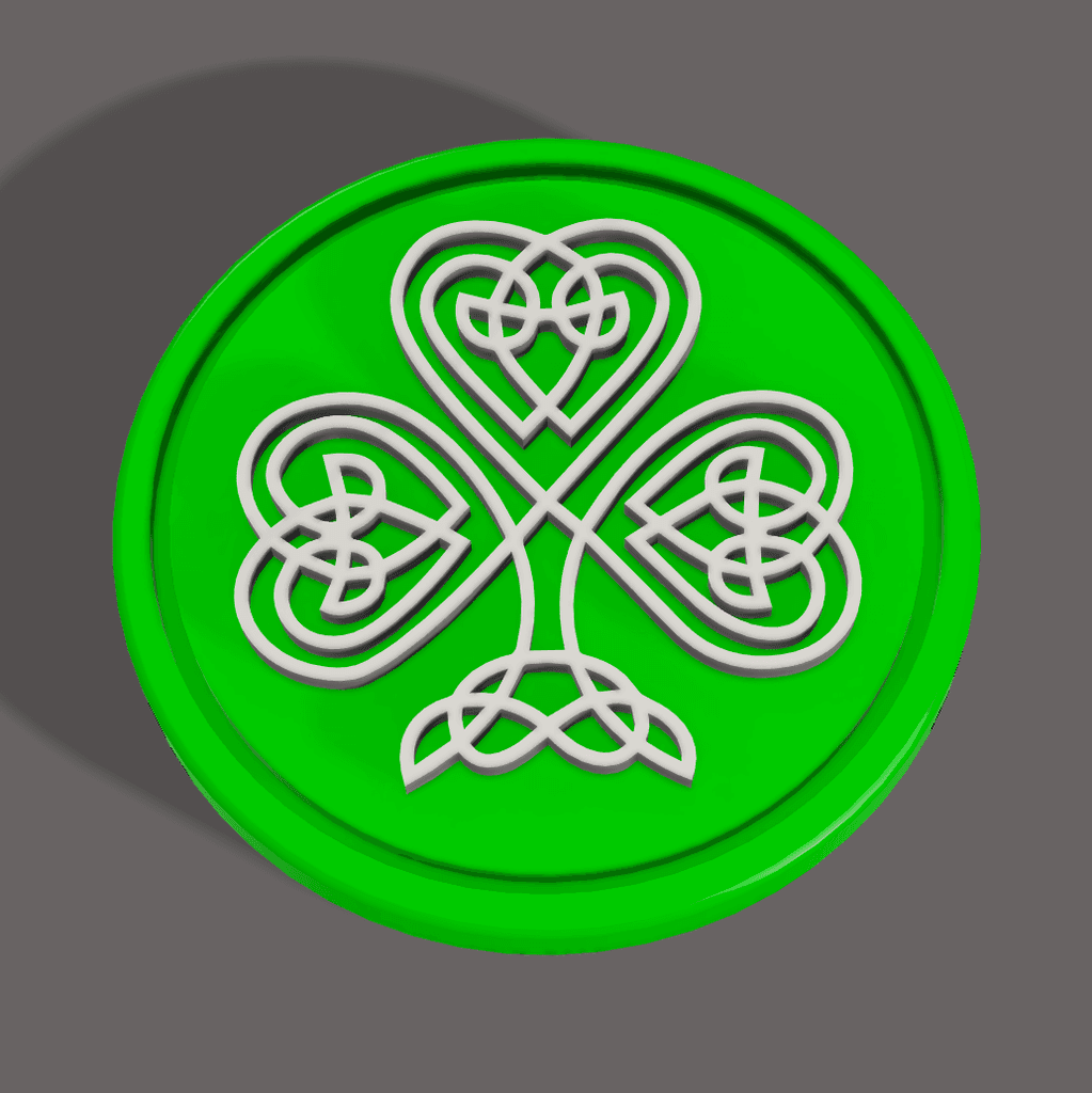Celtic Shamrock Coin 3d model