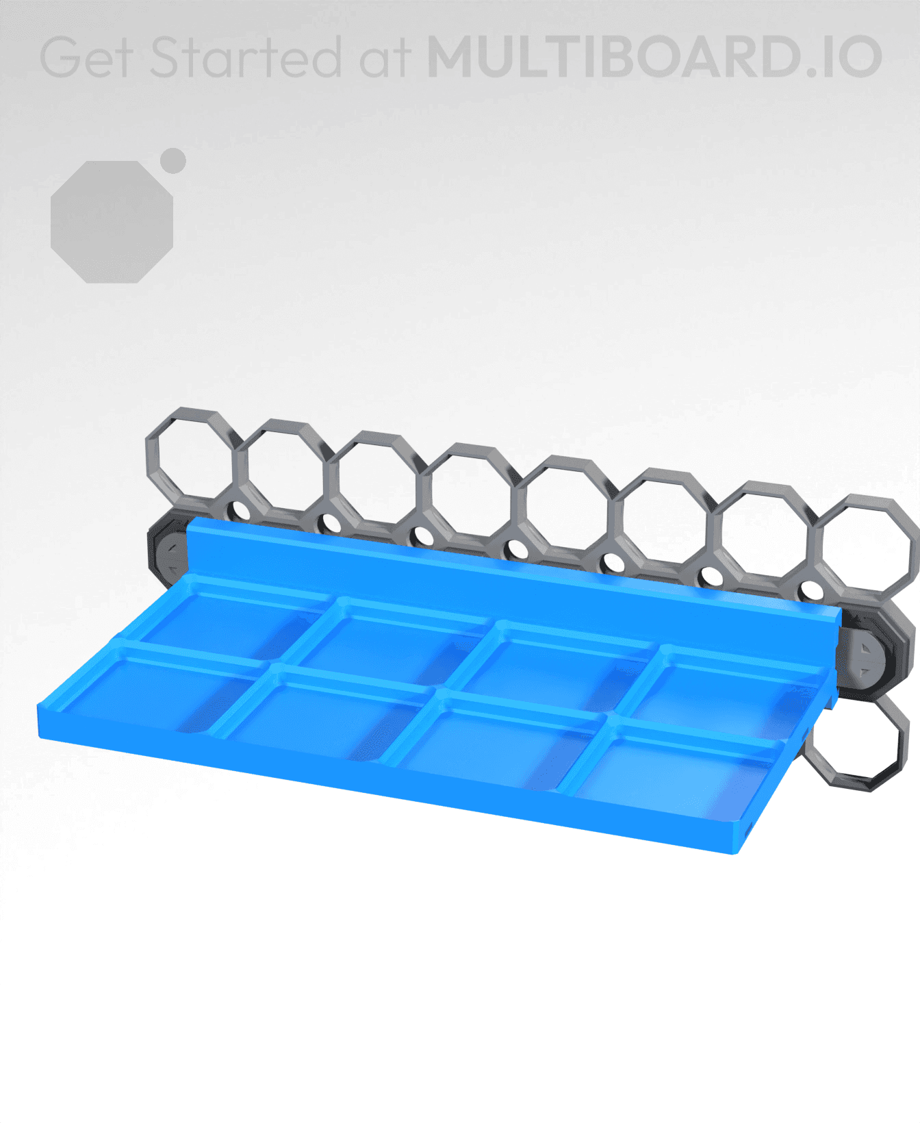 4x2 - Gridfinity Shelf - Rail Slider 3d model