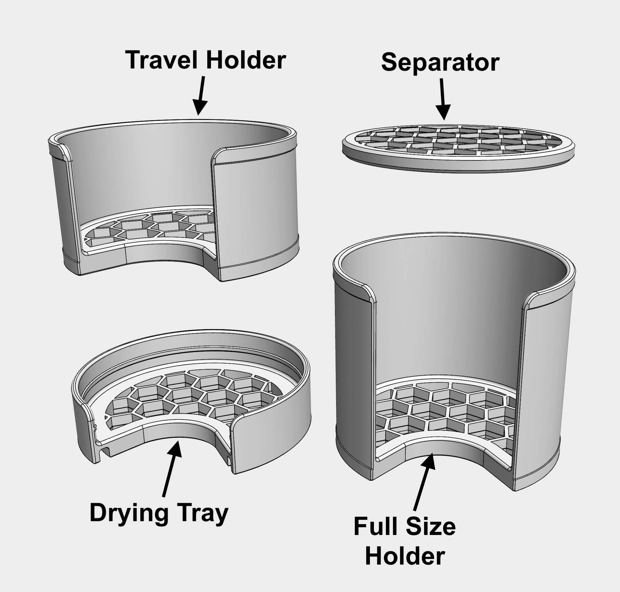 Make-Up Sponge Holder and Travel Kit 3d model