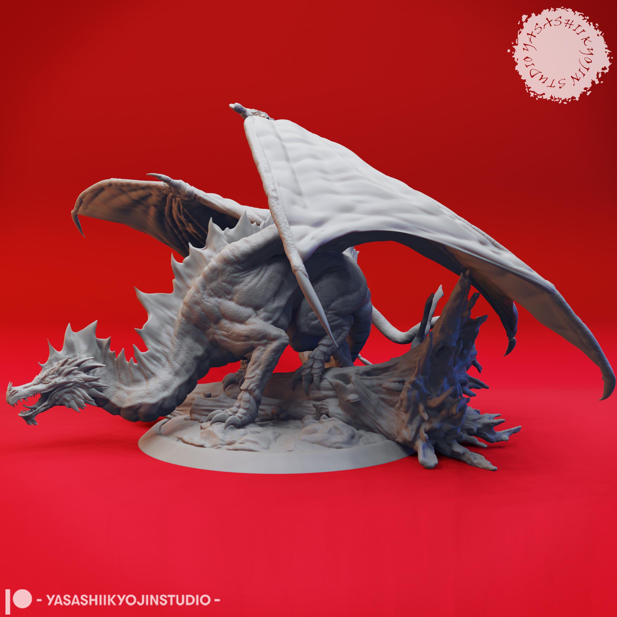 Adult Green Dragon - Tabletop Miniature (Pre-Supported) 3d model