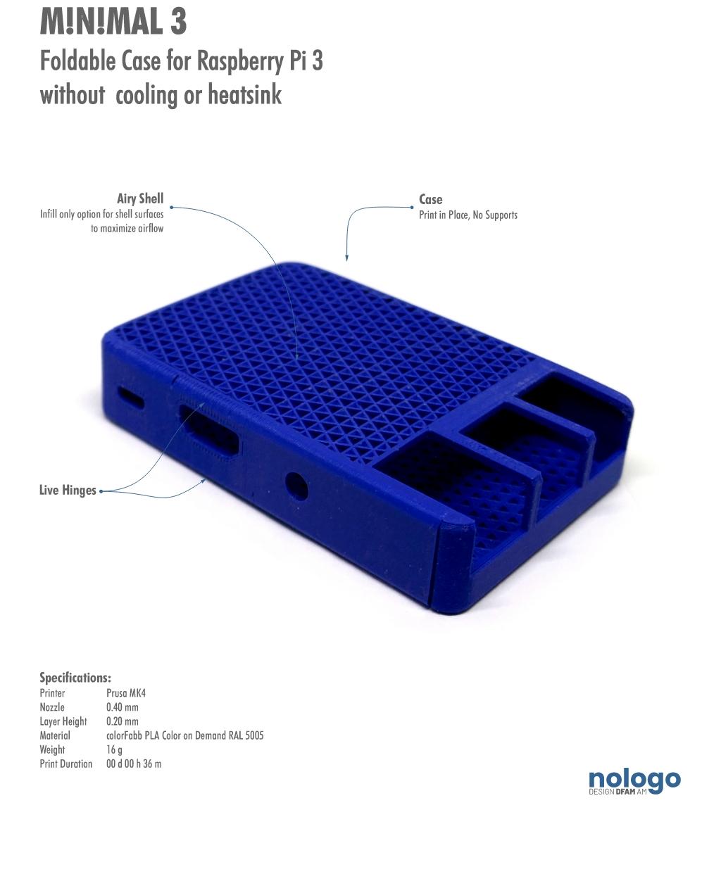 M!N!MAL 3 - Raspberry Pi 3 Case 3d model