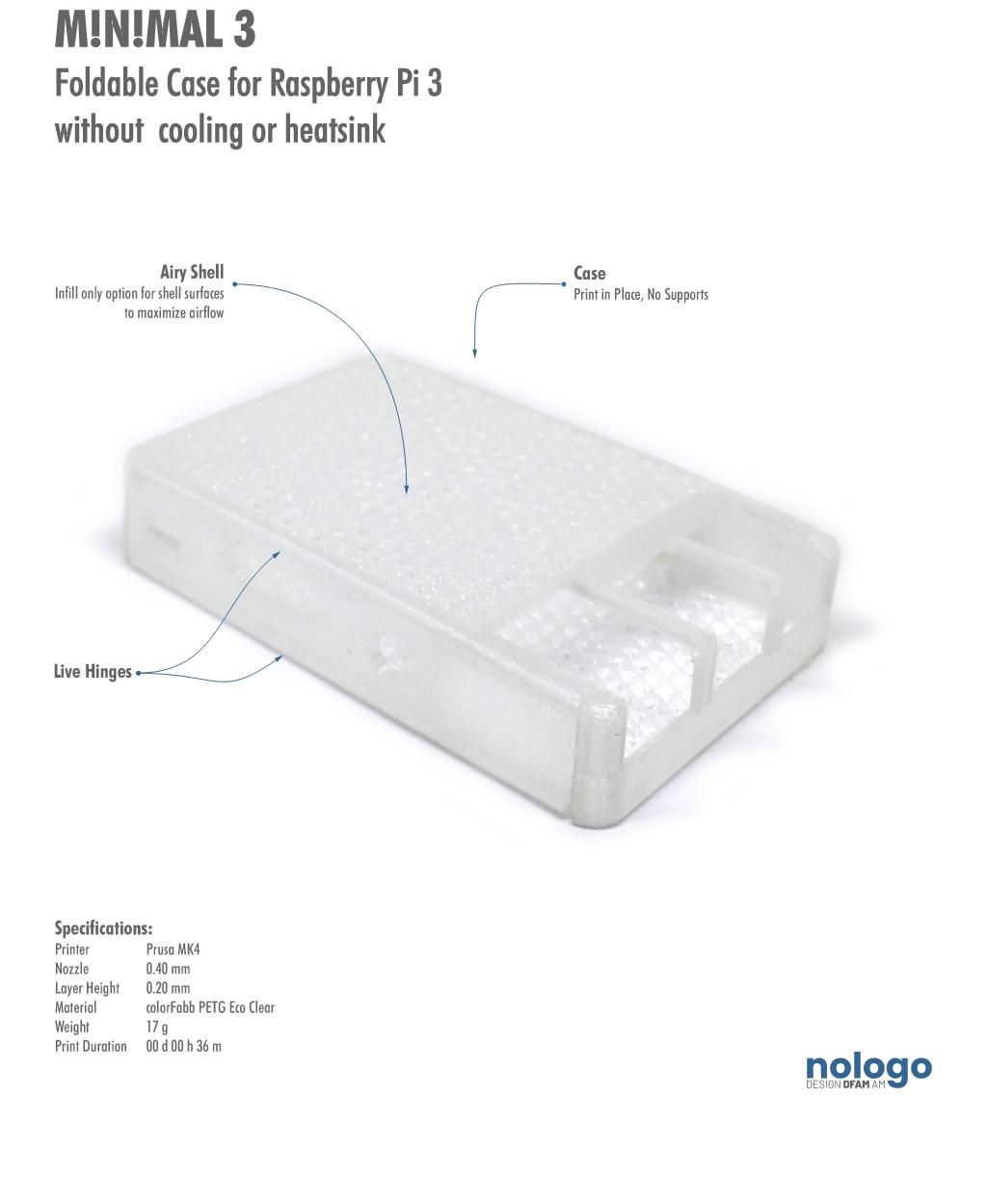 M!N!MAL 3 - Raspberry Pi 3 Case 3d model