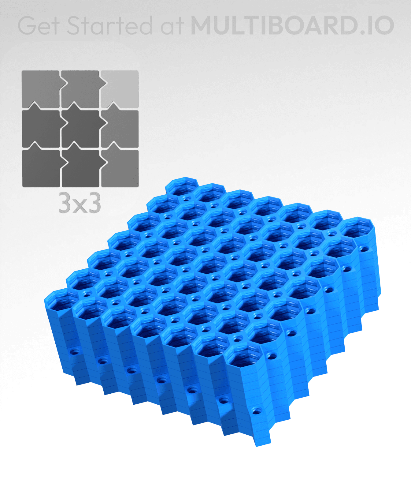 7x7 Tiles - 3x3 Board - Ironing Stack 3d model