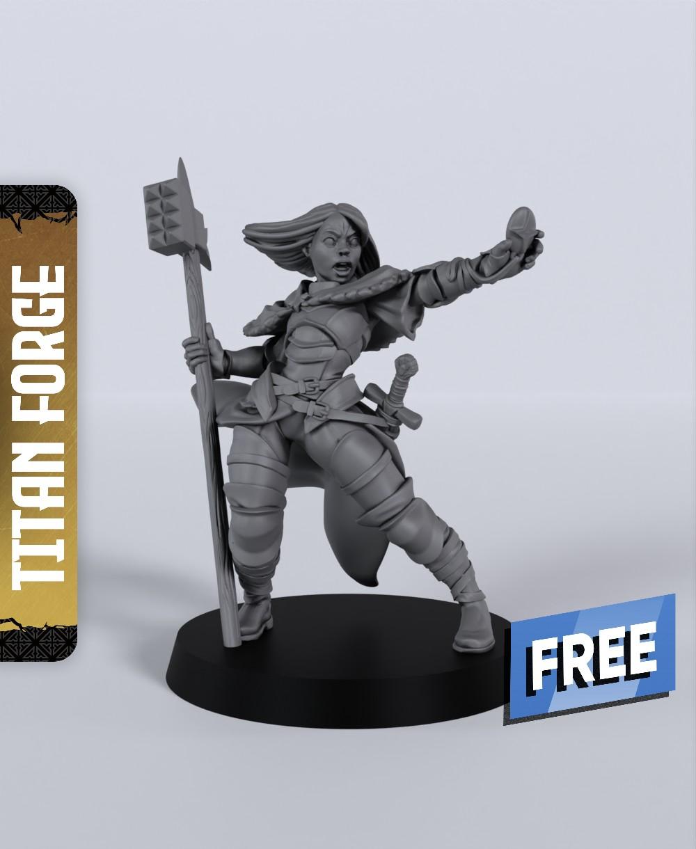 Human Female Cleric - With Free Dragon Warhammer - 5e DnD Inspired for RPG and Wargamers 3d model