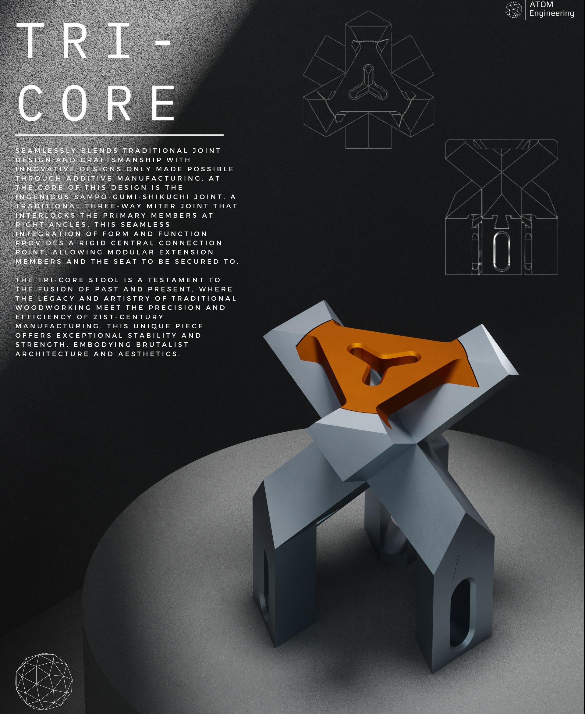 Tri-Core Stool 3d model