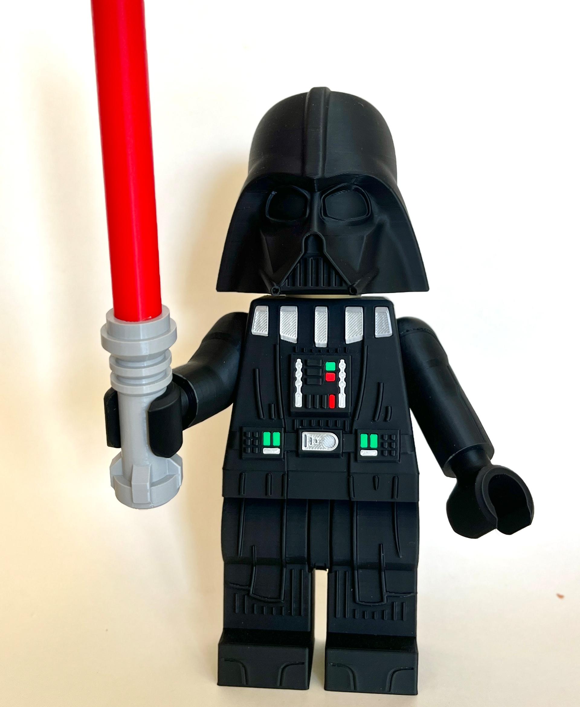 Darth Vader (9 inch brick figure, NO MMU/AMS, NO supports, NO glue) 3d model