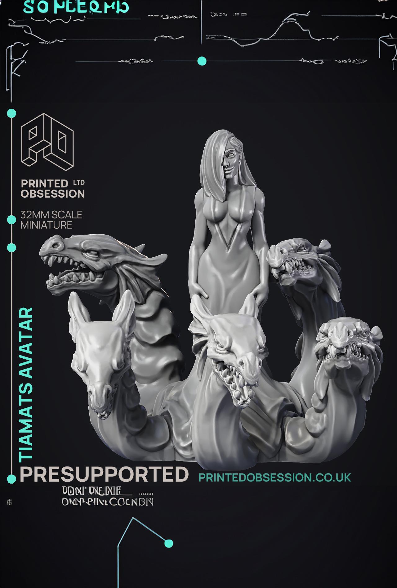 Tiamat's Avatar - Boss Monster - PRESUPPORTED - Hell Hath No Fury - 32mm scale  3d model