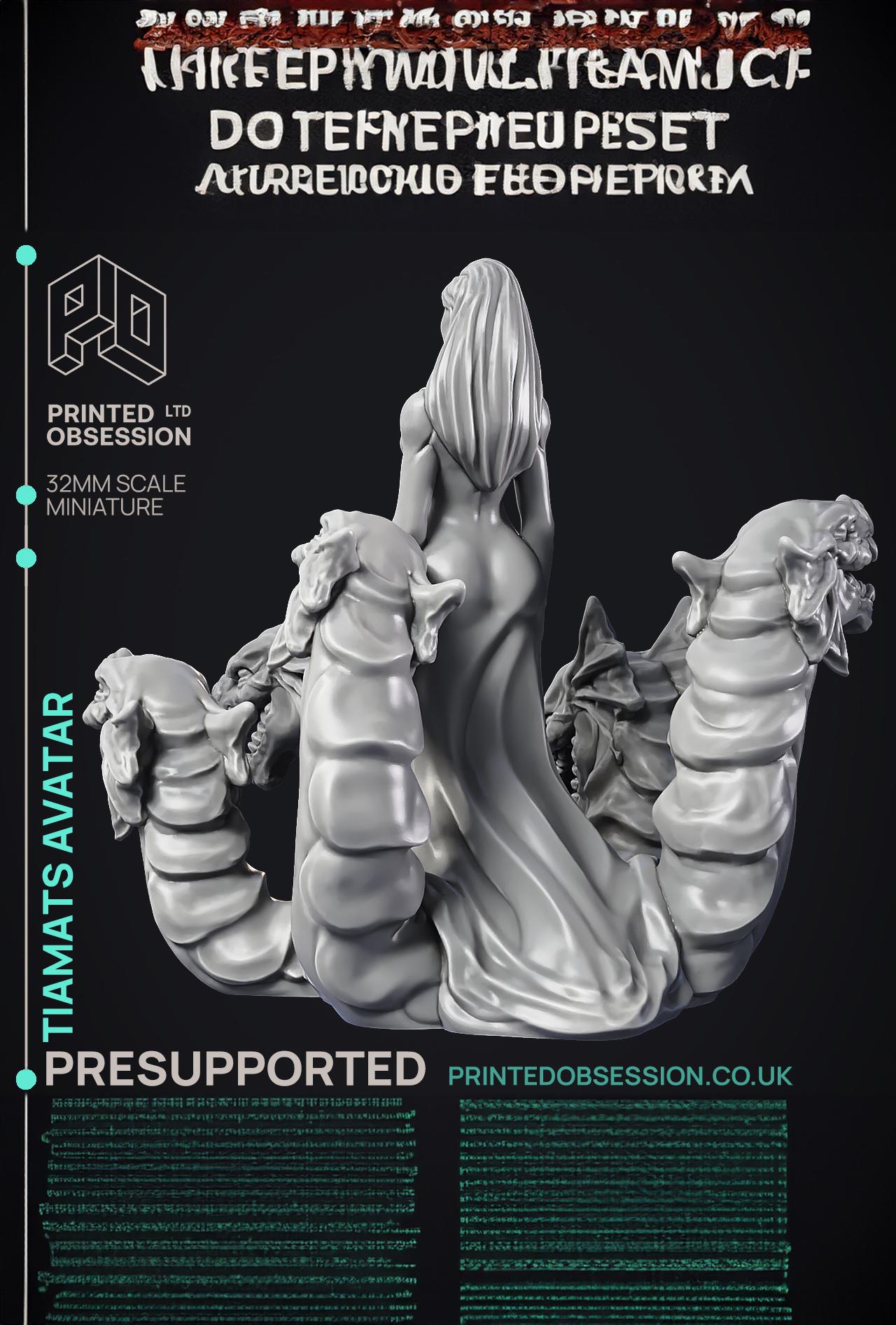 Tiamat's Avatar - Boss Monster - PRESUPPORTED - Hell Hath No Fury - 32mm scale  3d model