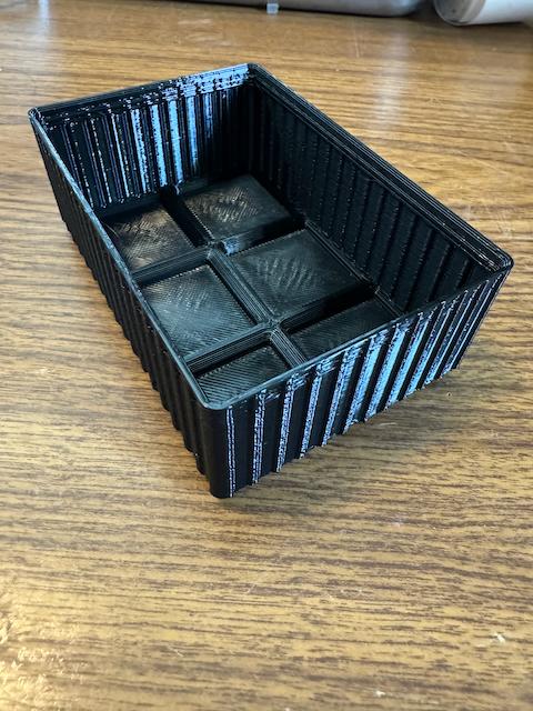 Double Lip Corrugated Gridfinity Light Bins - printed with .6mm Nozzle  @ .25mm height and some at .3 and even .4mm WARNING: .4 was  too sketchy, However with the petg its still strong just see some daylight through some spots. - 3d model