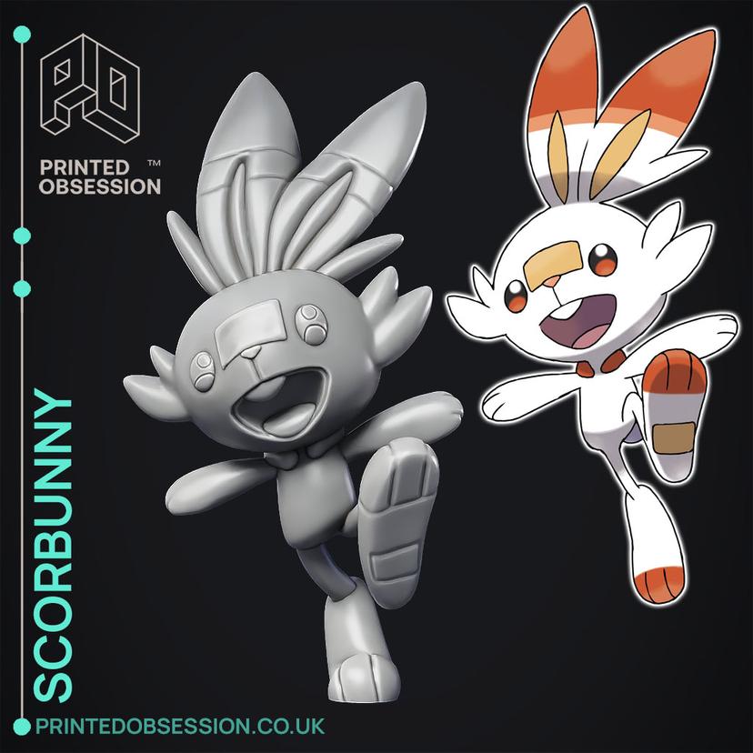 Scorbunny Pokemon Fan Art 3d Model By Printedobsession On Thangs