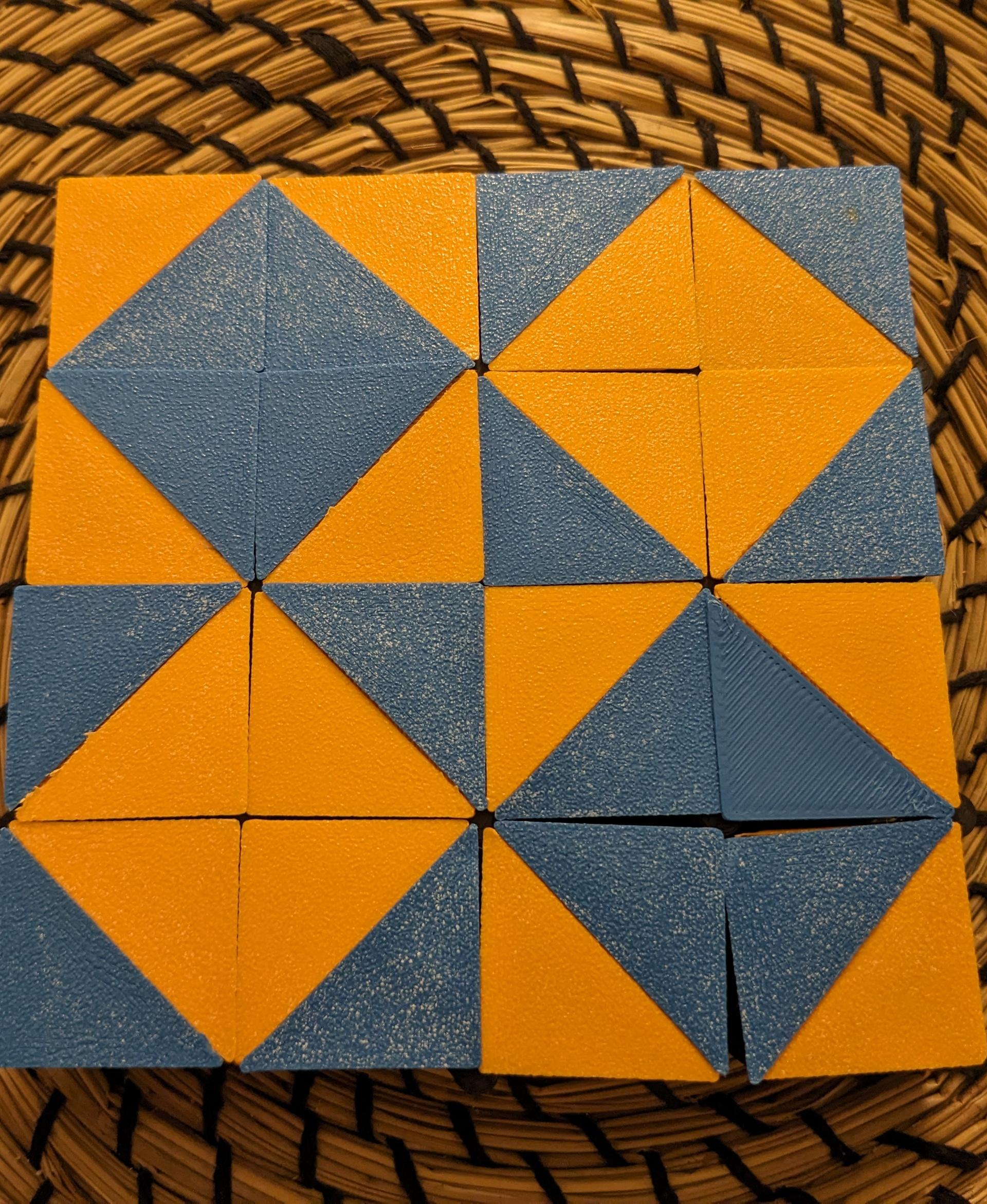 Auxetic Tile // 30mm Diagonal Split - Position 1 - 3d model
