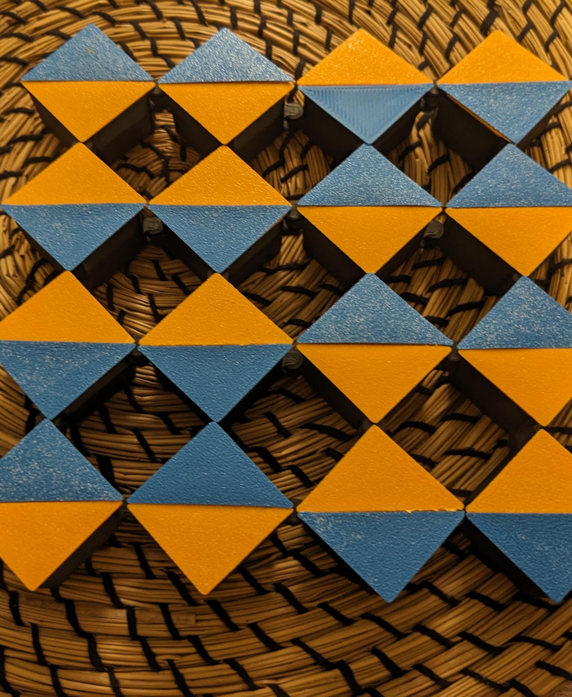 Auxetic Tile // 30mm Diagonal Split - completely unfolded - 3d model