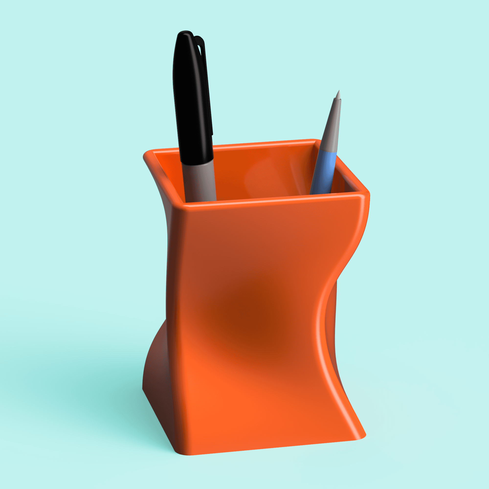 Organic Twist Pen Cup 3d model