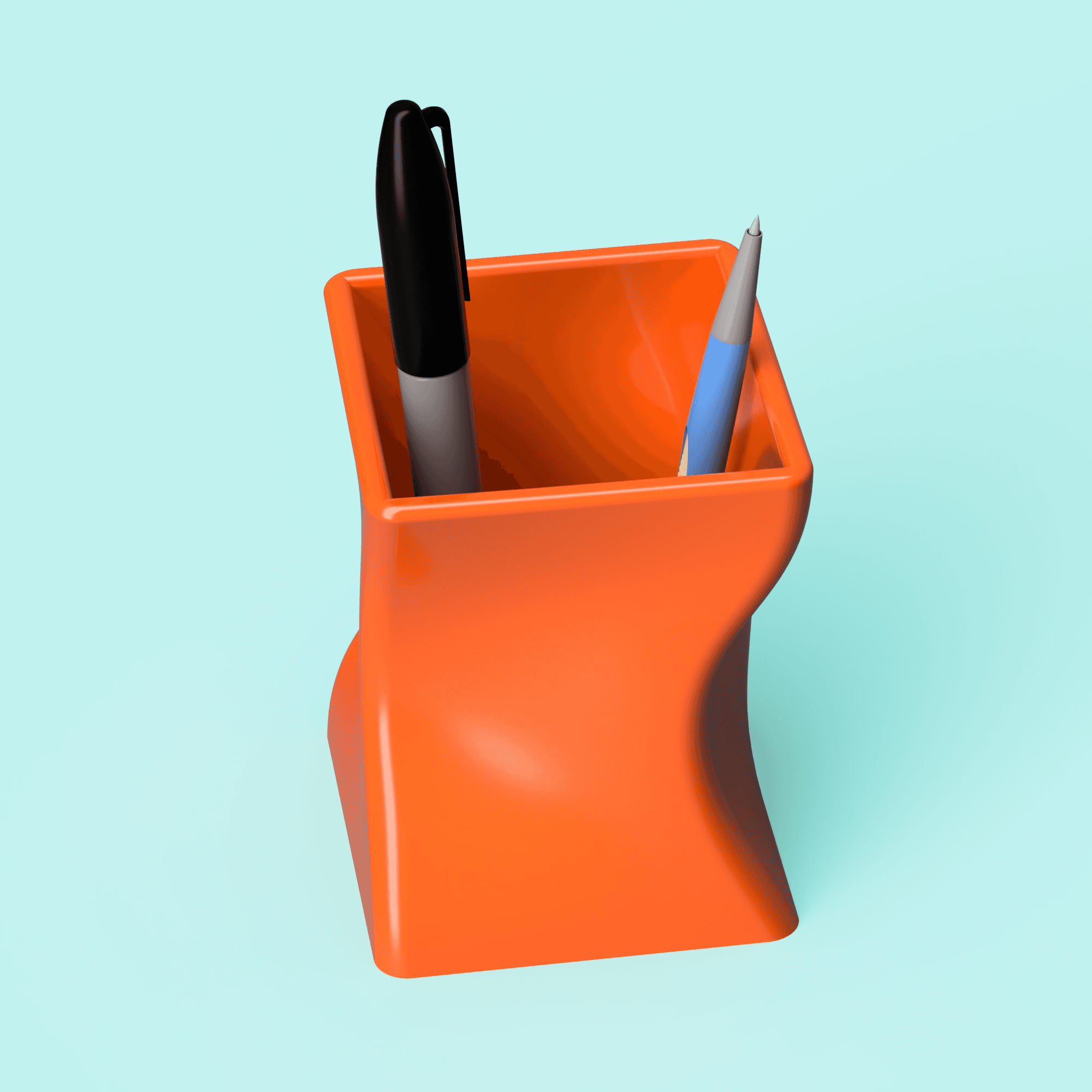 Organic Twist Pen Cup 3d model