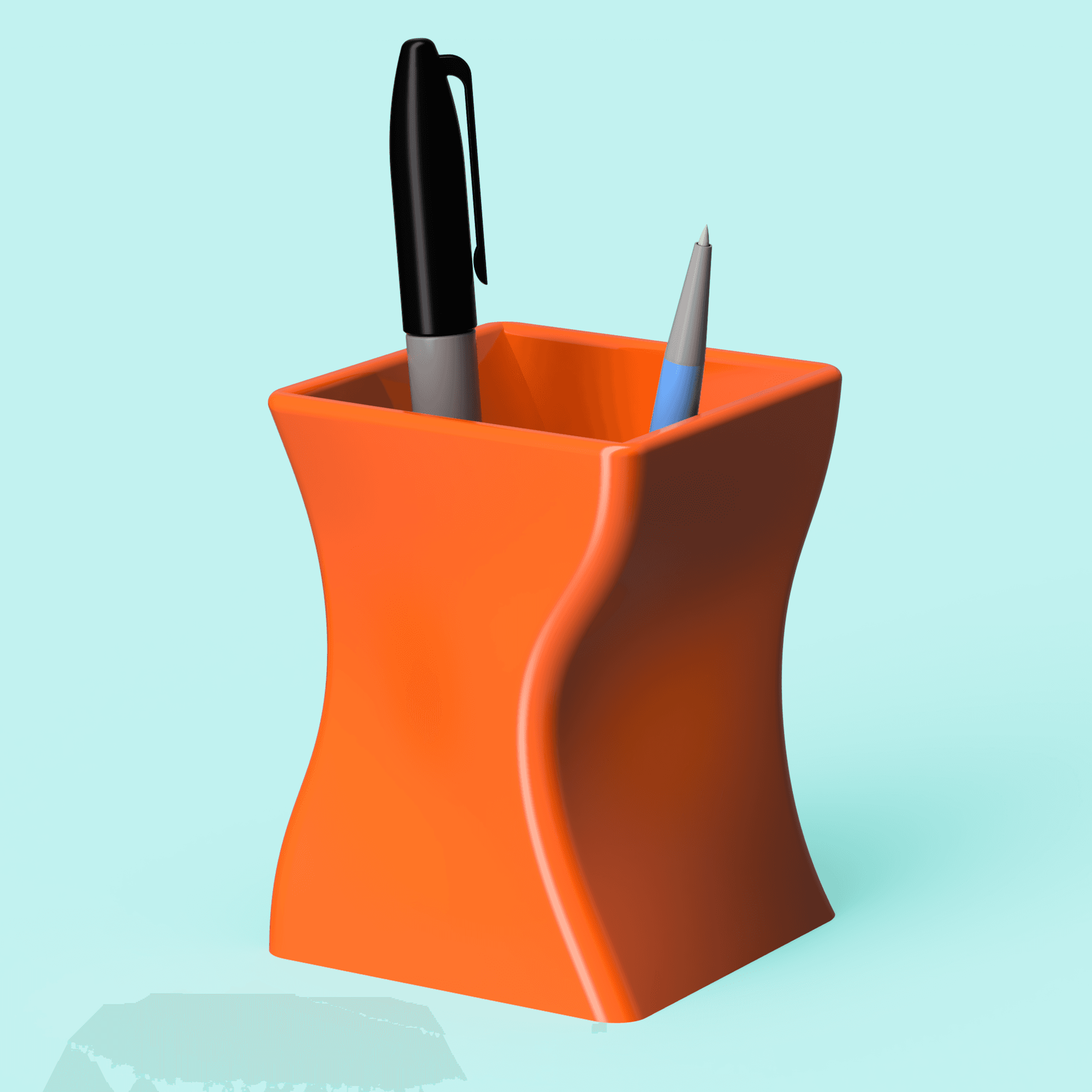 Organic Twist Pen Cup 3d model