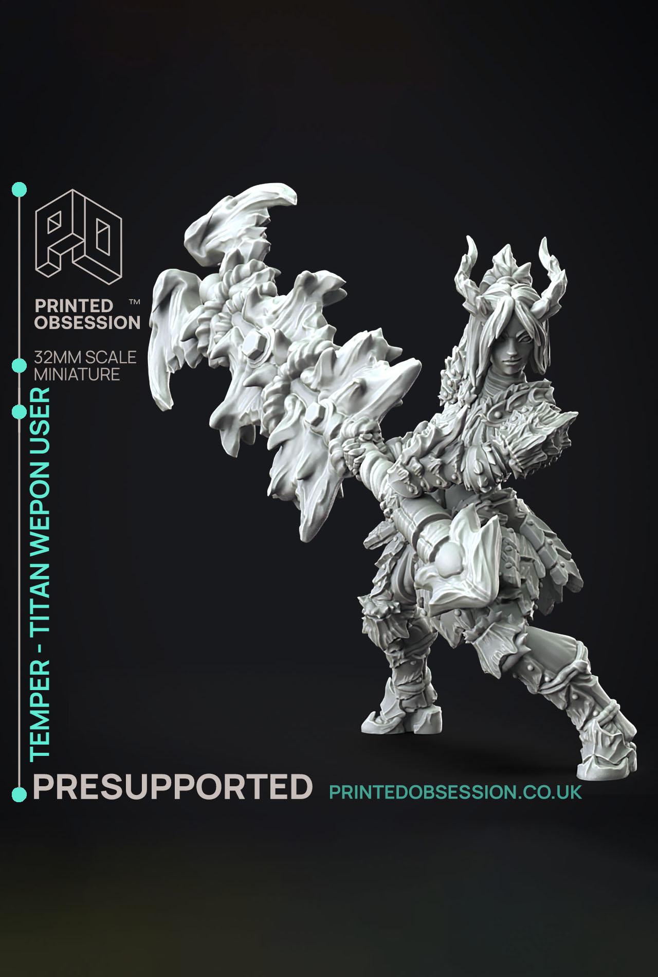 Temper - Great Wepon Fighter -Hunting Party - PRESUPPORTED - Illustrated and Stats - 32mm scale			 3d model