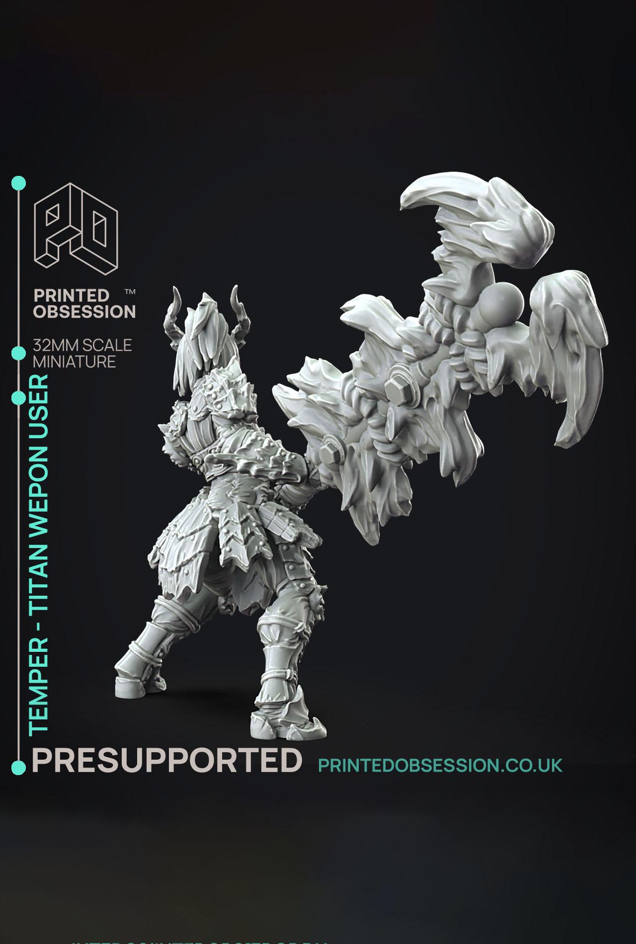 Temper - Great Wepon Fighter -Hunting Party - PRESUPPORTED - Illustrated and Stats - 32mm scale			 3d model