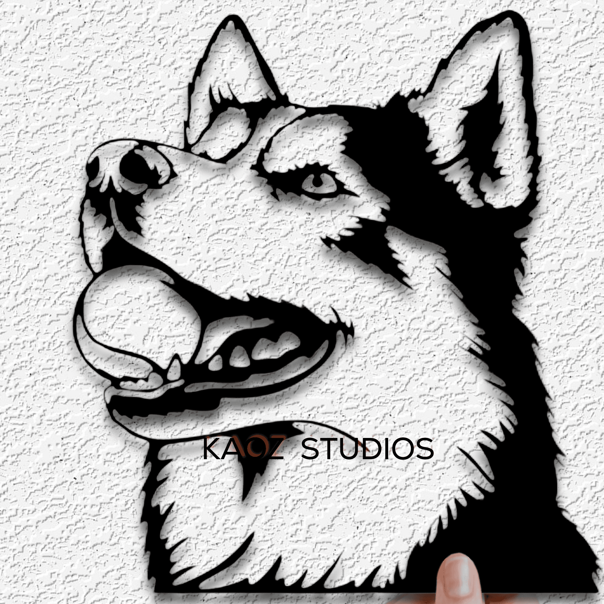 playful husky wall art dog wall decor 3d model