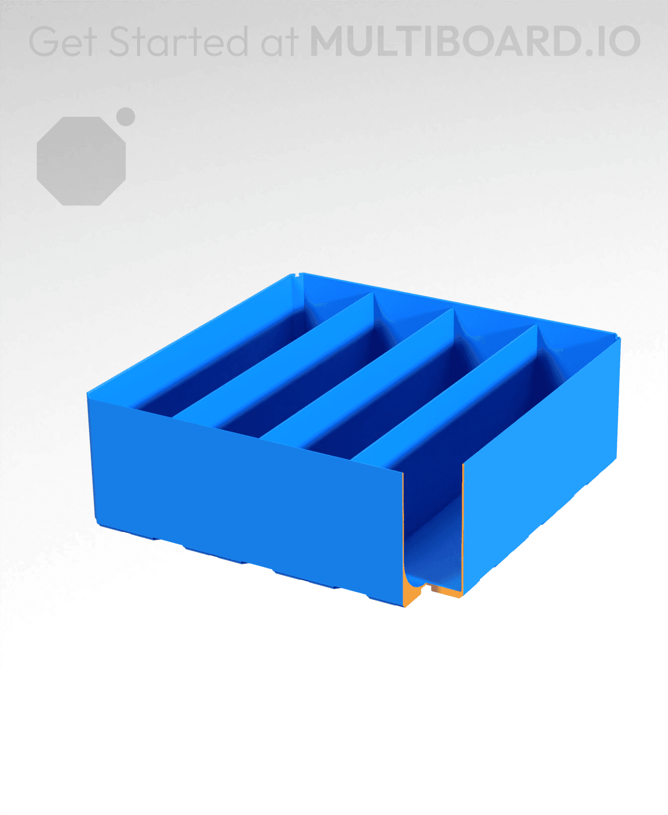 4x4x1.5 - Curved - Divided Bin - Multibin Insert 3d model