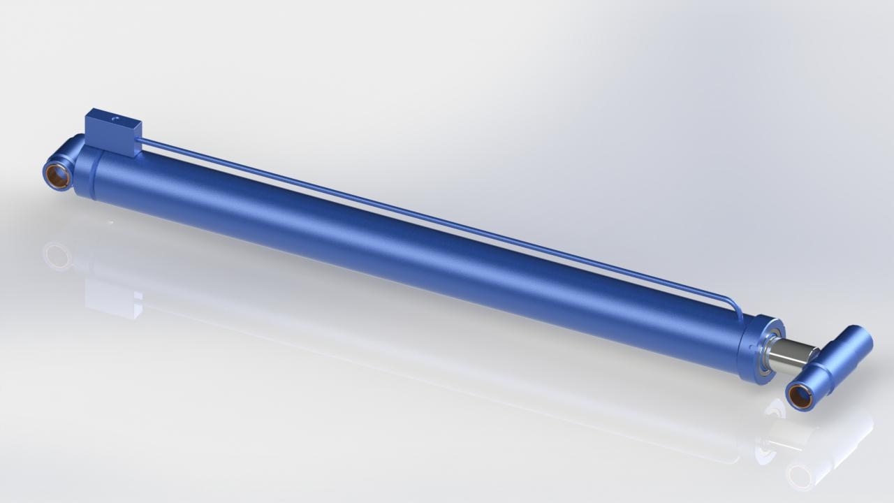 Linear actuator - Hydraulic cylinder (Actuador lineal - Cilindro hidráulico) 3d model