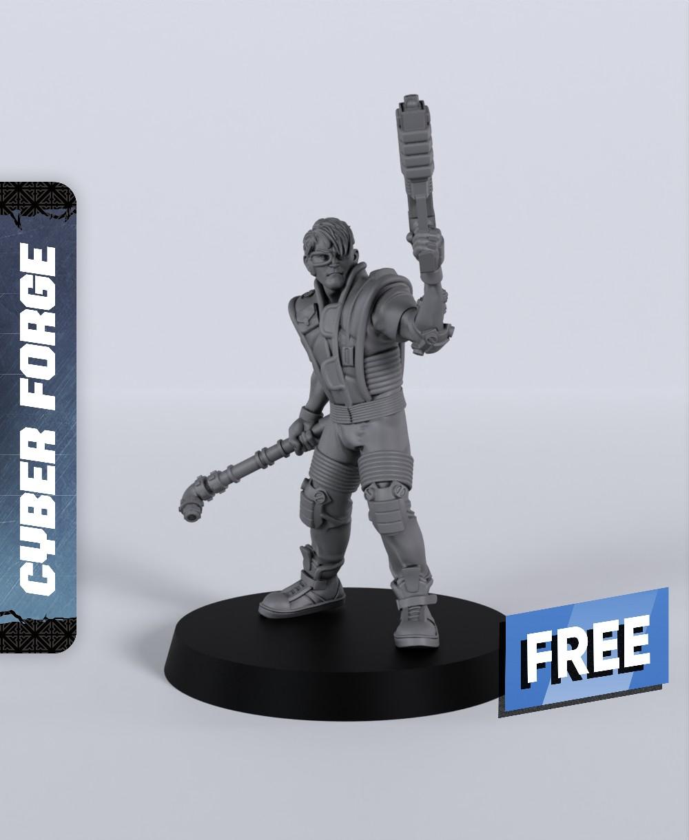 Matt the Hacker - With Free Cyberpunk Dragon Warhammer - 40k Sci-Fi Gift Ideas for RPG and Wargamers 3d model