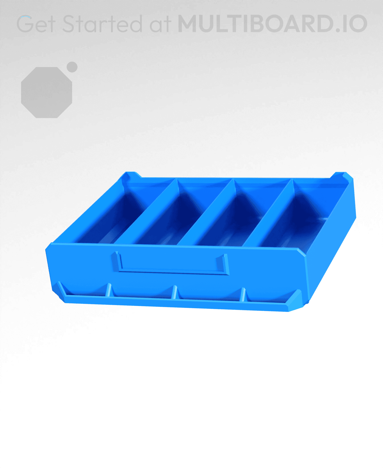 4x1x3-Deep - Linear Divided - Multibin Simple Drawer 3d model