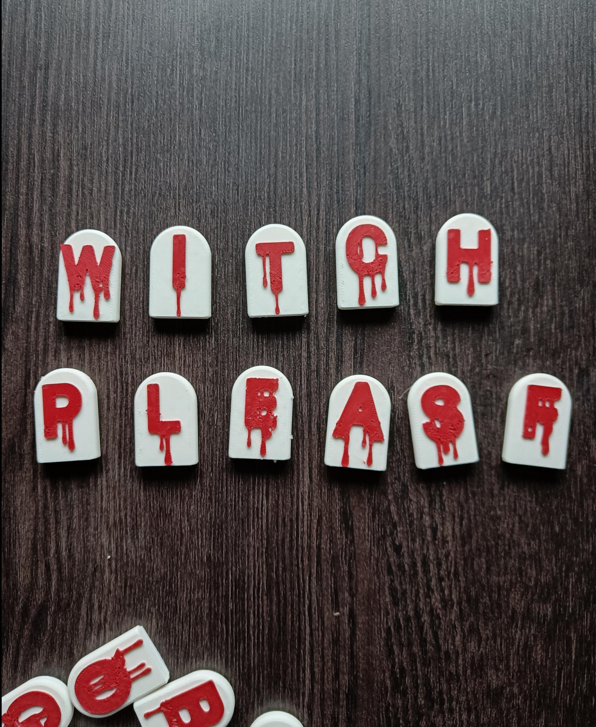 Ghoulishly Great: Multi-Color Halloween Headstone Fridge Magnets **FULL ALPHABET 26 LETTERS** - Did not have another E - 3d model
