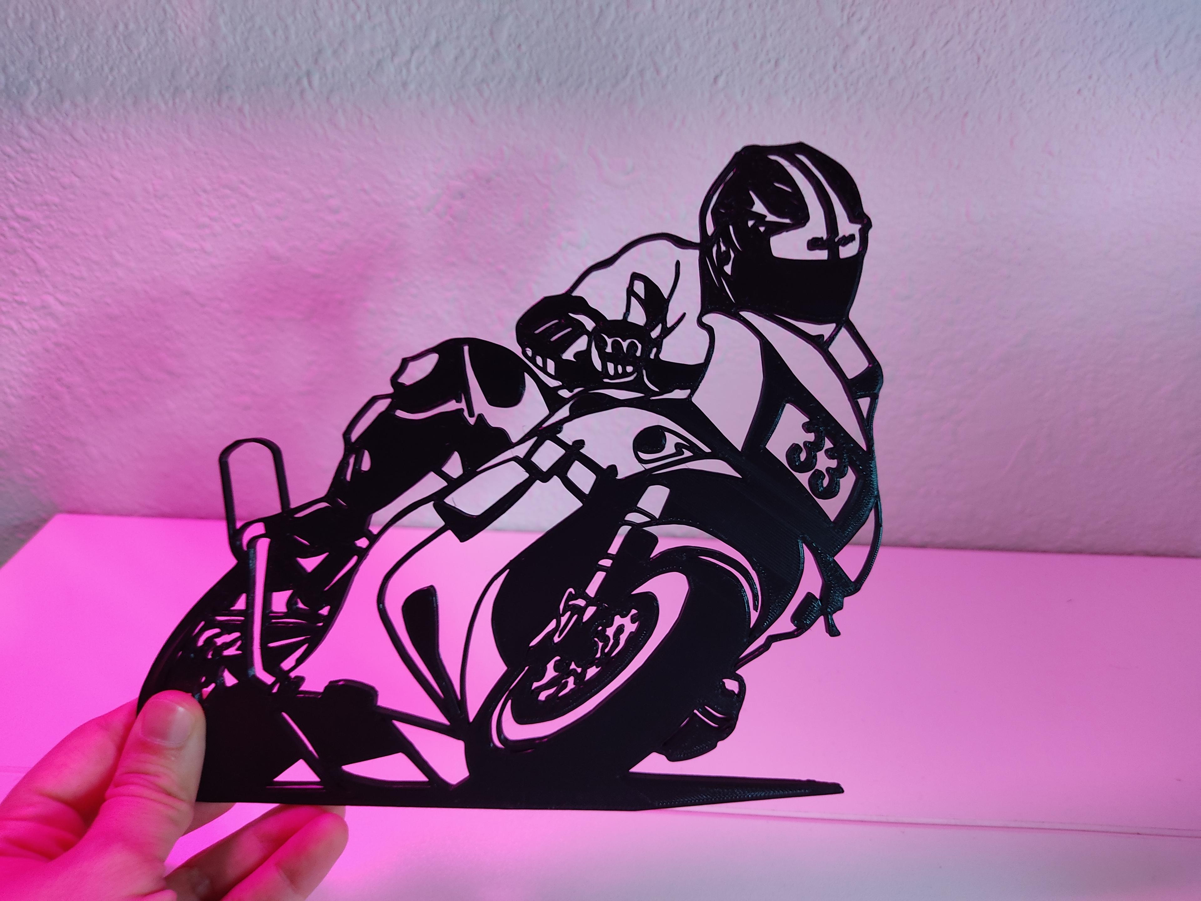 Silhouette of a Ducati and the rider created from a real photo. 3d model