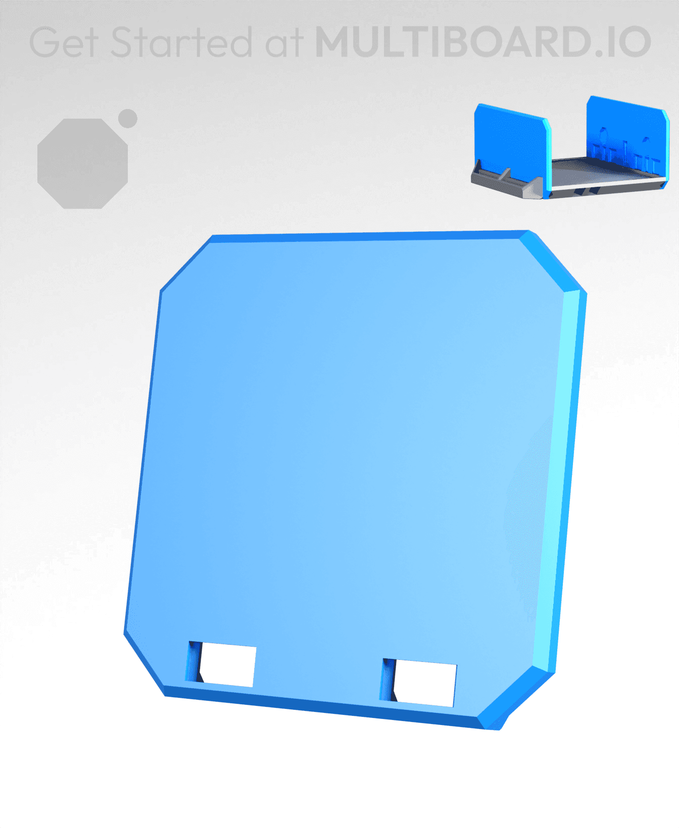 1x1H - Bottom Holes - Multibin Drawer Faceplate 3d model