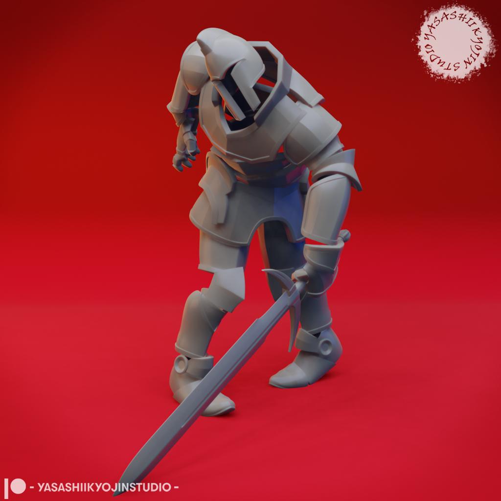Animated Armour - Tabletop Miniature (Pre-Supported) 3d model