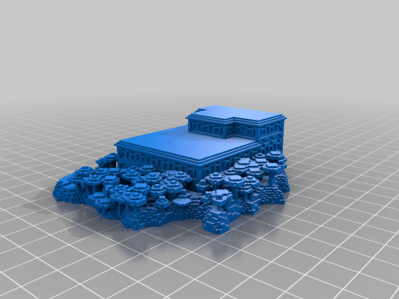 Minecraft Tiny Mansion Island 3d model