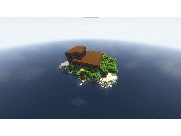 Minecraft Tiny Mansion Island 3d model