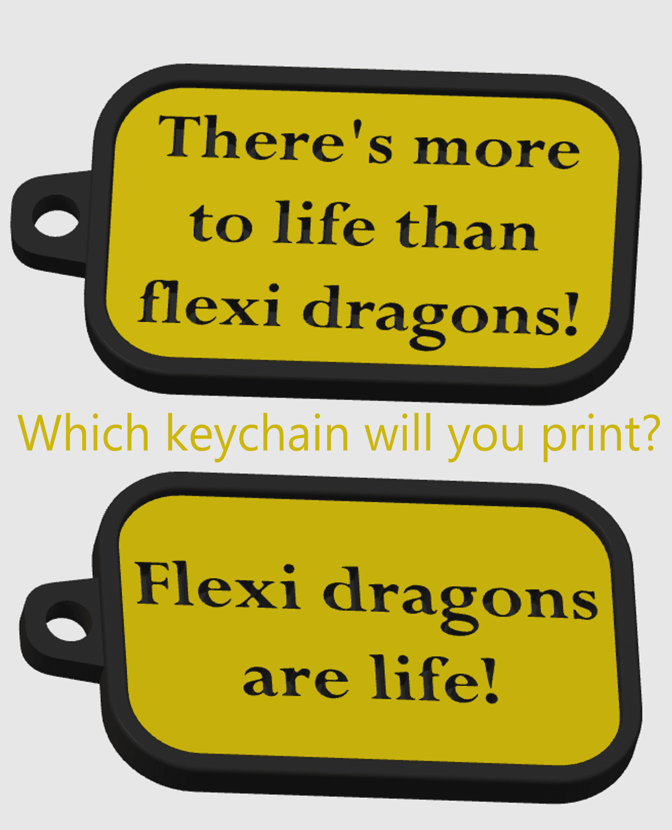 Keychain - What's your stance on flexi dragons? 3d model