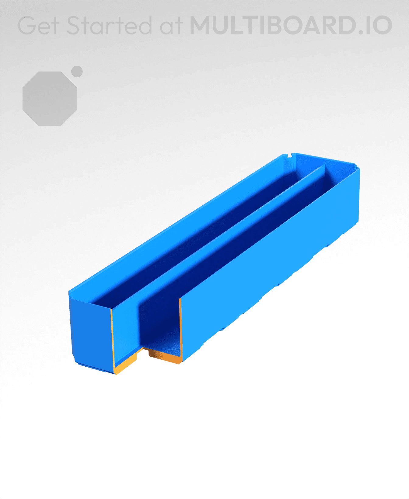 1x4x0.75 - Double Divided Bin - Multibin Insert 3d model