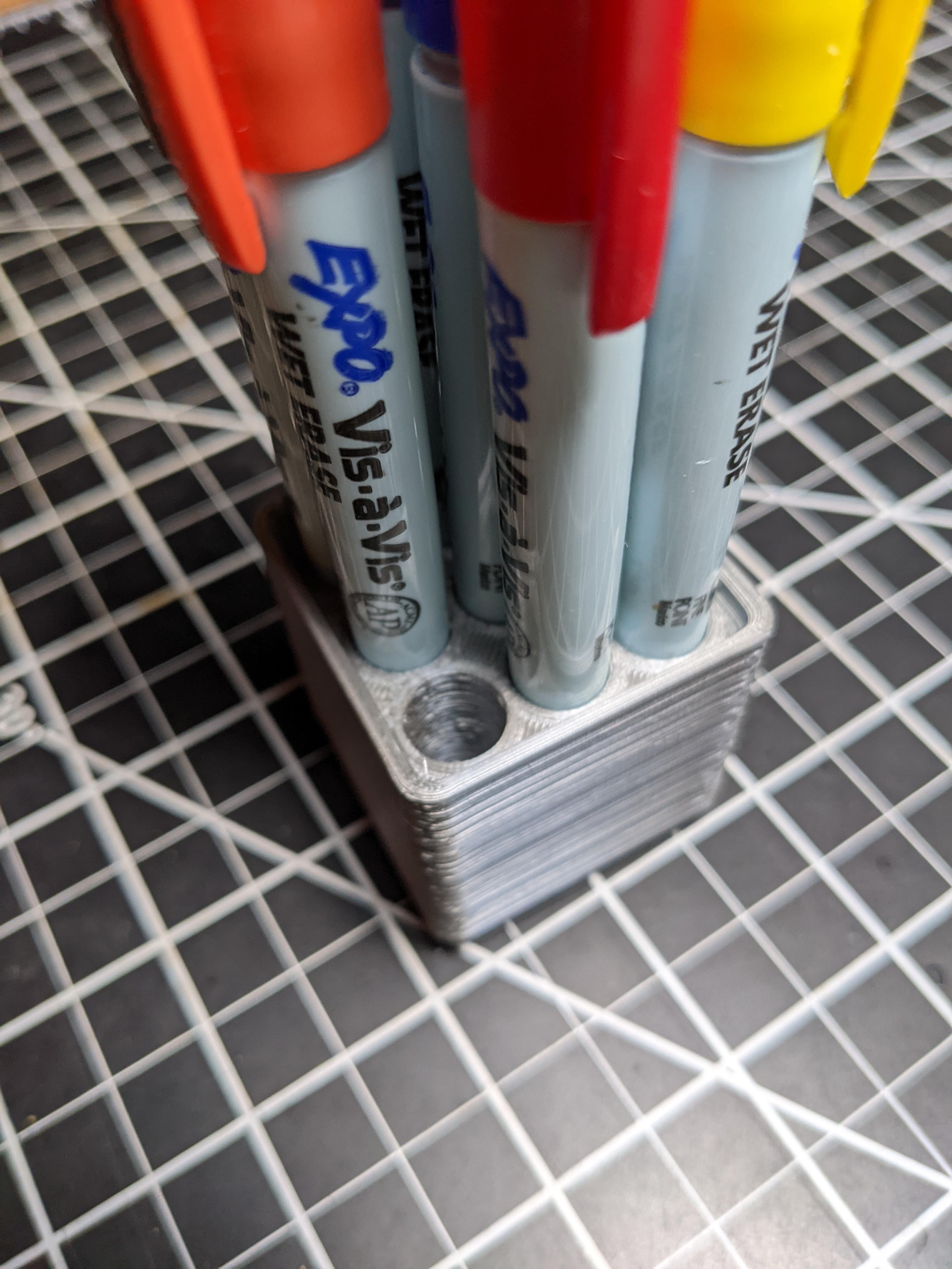 Gridfinity 1x1x1 Expo Marker Holder (10mm Pen or Pencil) 3d model
