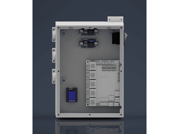 Taz 5 SKR 1.4 / TFT35 Electronics Enclosure w/ LM2596 and Relay Mounting 3d model