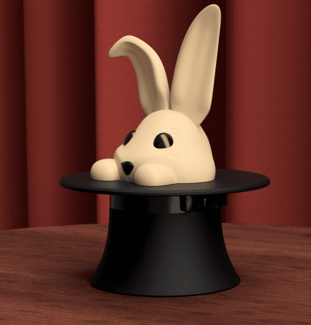 Bunny Hat - Single and Multi-material - For magicians 3d model