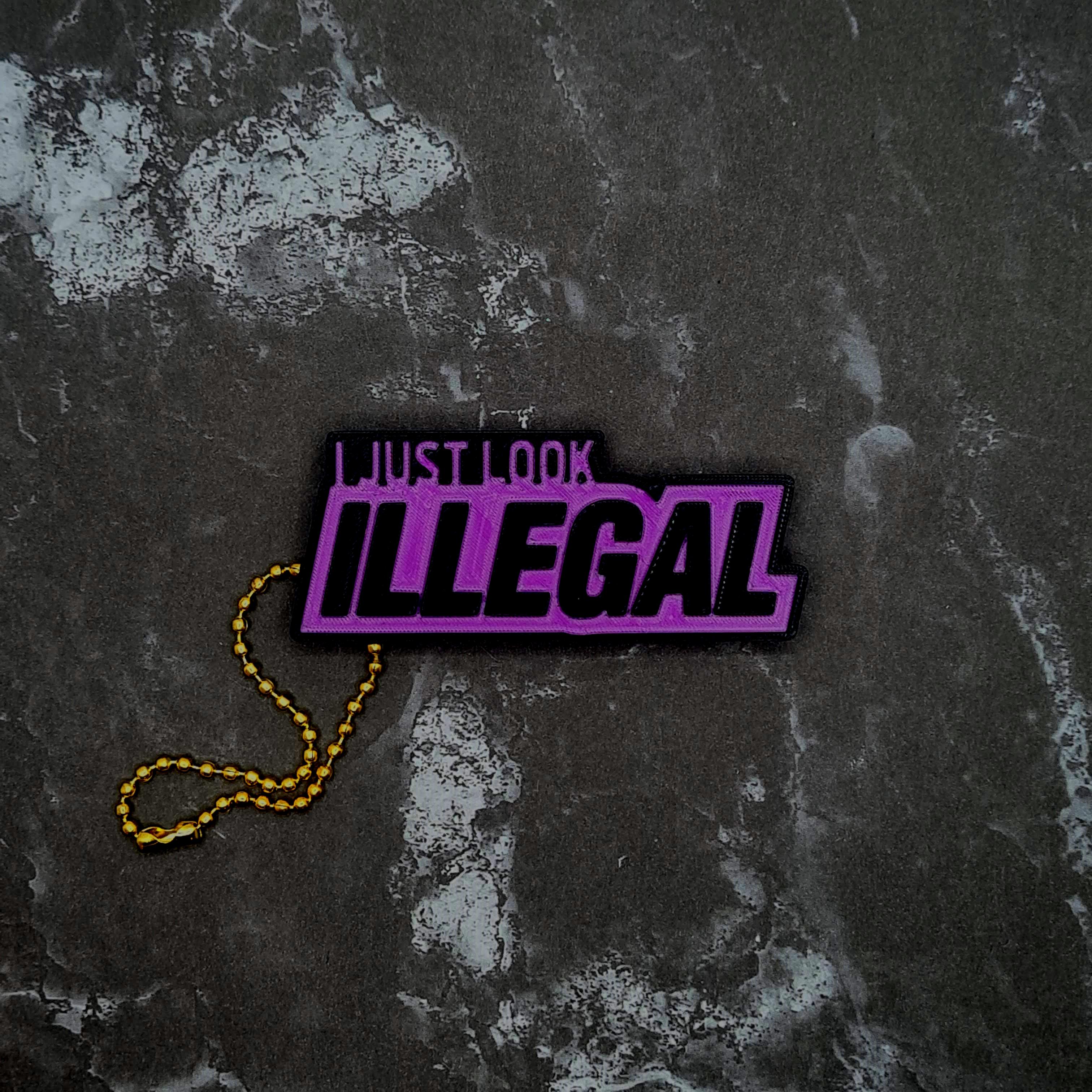 I Just Look Illegal Keychain (reverse) 3d model