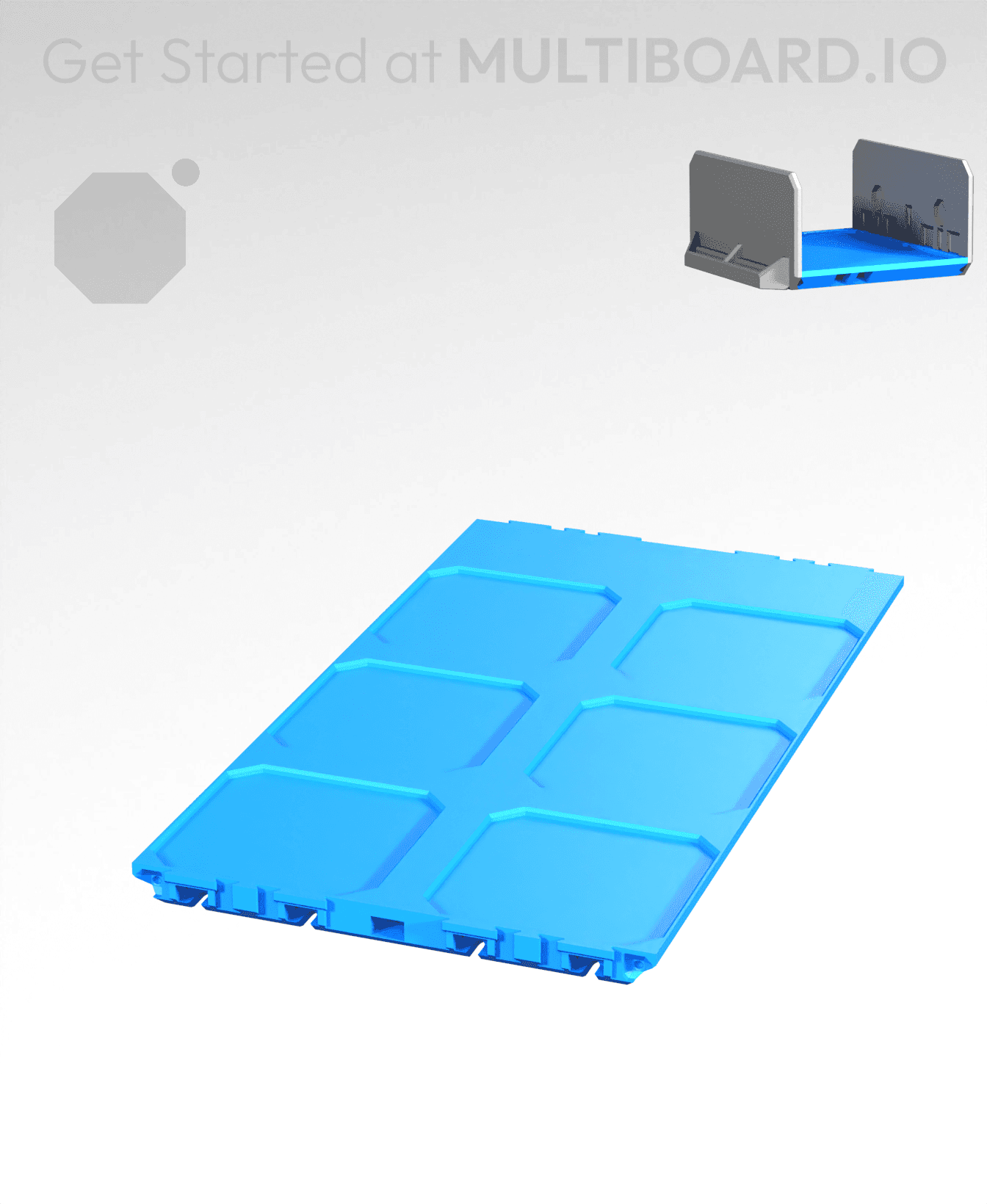 2x3.5-Deep - Internal Grid - Multibin Drawer Base 3d model